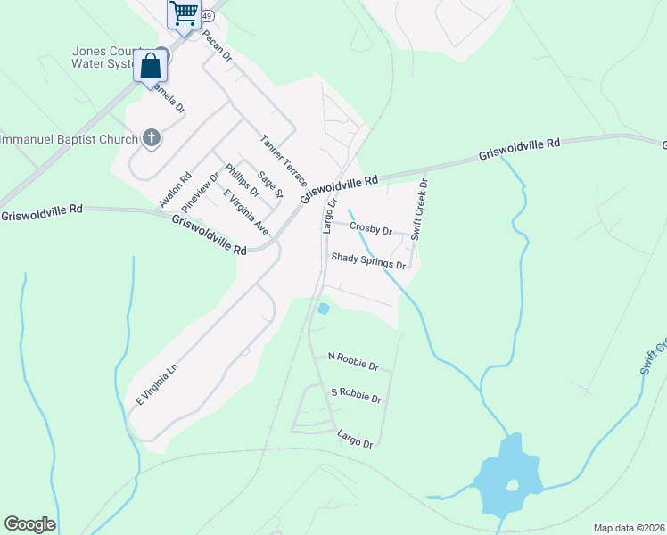 map of restaurants, bars, coffee shops, grocery stores, and more near 145 Largo Drive in Macon