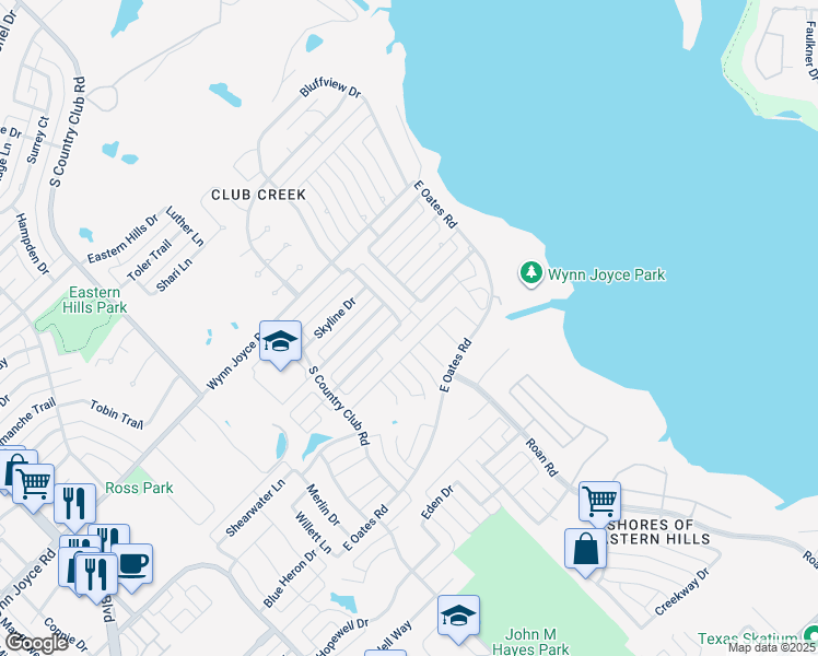 map of restaurants, bars, coffee shops, grocery stores, and more near 1706 Shadow Brook Trail in Garland