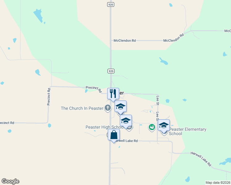 map of restaurants, bars, coffee shops, grocery stores, and more near in Peaster