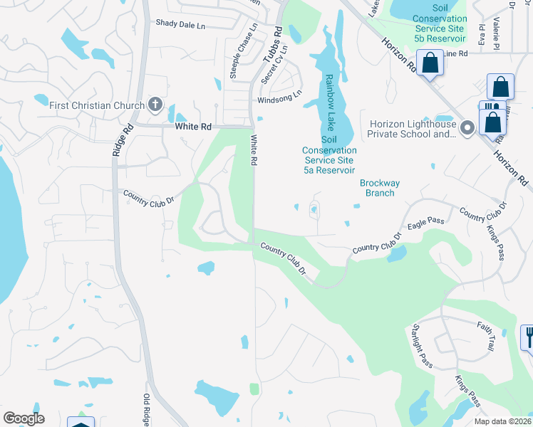map of restaurants, bars, coffee shops, grocery stores, and more near 505 Kyser Spring Road in Heath