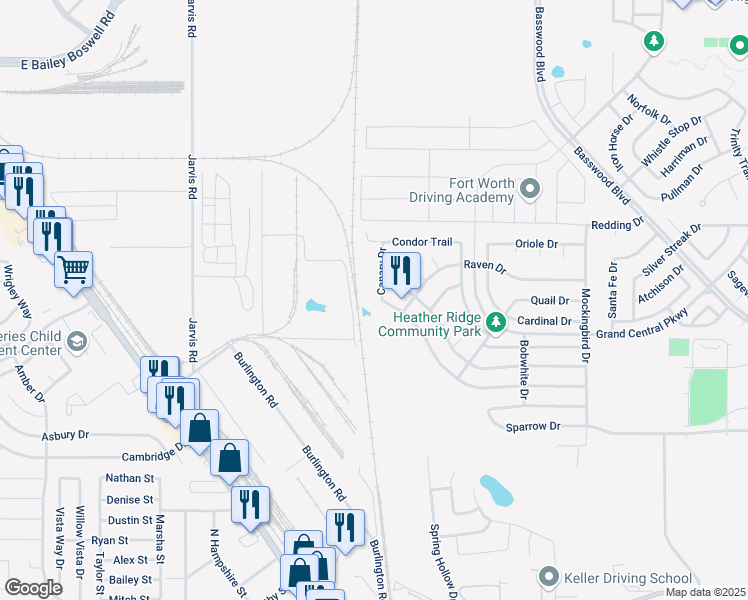 map of restaurants, bars, coffee shops, grocery stores, and more near 904 Canary Drive in Saginaw