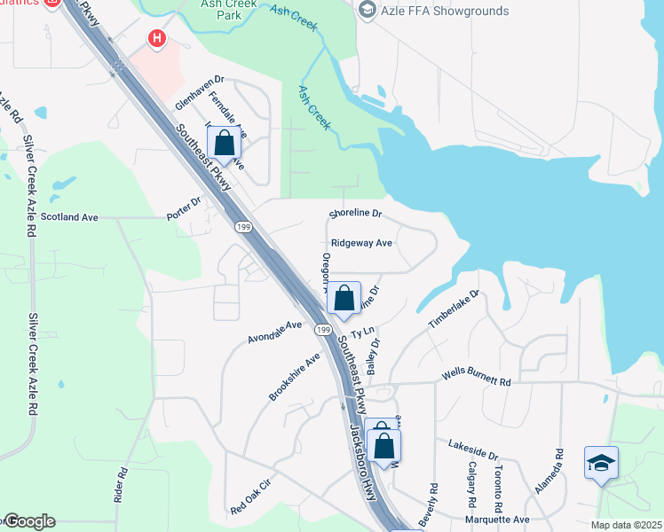 map of restaurants, bars, coffee shops, grocery stores, and more near 200 Oregon Avenue in Azle