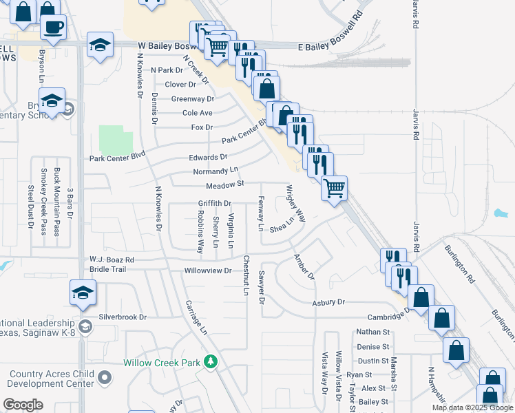 map of restaurants, bars, coffee shops, grocery stores, and more near 948 Fenway Lane in Saginaw
