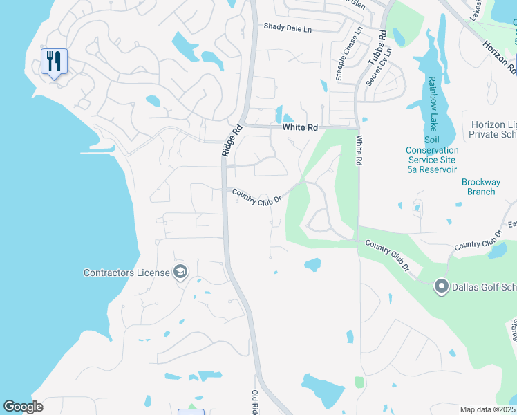 map of restaurants, bars, coffee shops, grocery stores, and more near 132 Country Club Drive in Heath