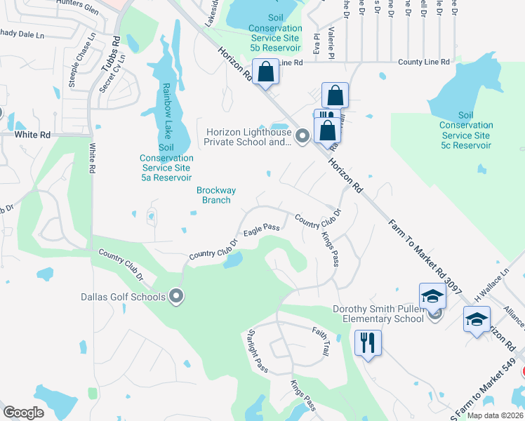 map of restaurants, bars, coffee shops, grocery stores, and more near 810 Country Club Drive in Heath