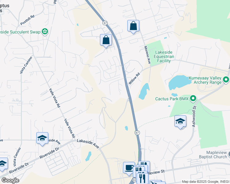 map of restaurants, bars, coffee shops, grocery stores, and more near 12112 Kuhner Way in Lakeside