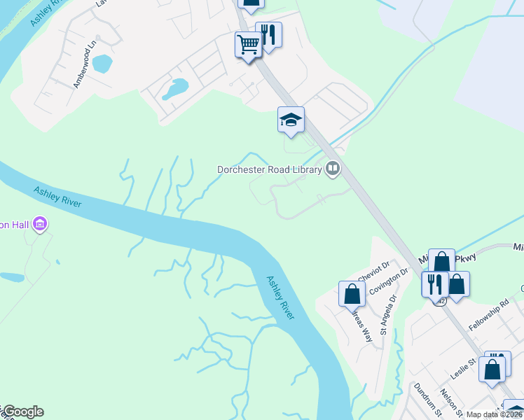 map of restaurants, bars, coffee shops, grocery stores, and more near 4486 Great Oak Drive in North Charleston
