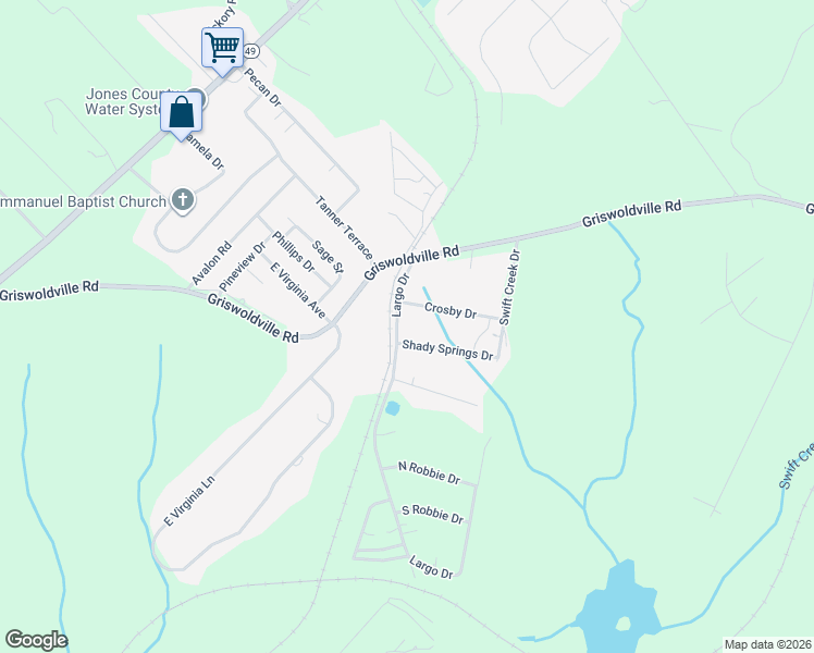 map of restaurants, bars, coffee shops, grocery stores, and more near 145 Largo Drive in Macon