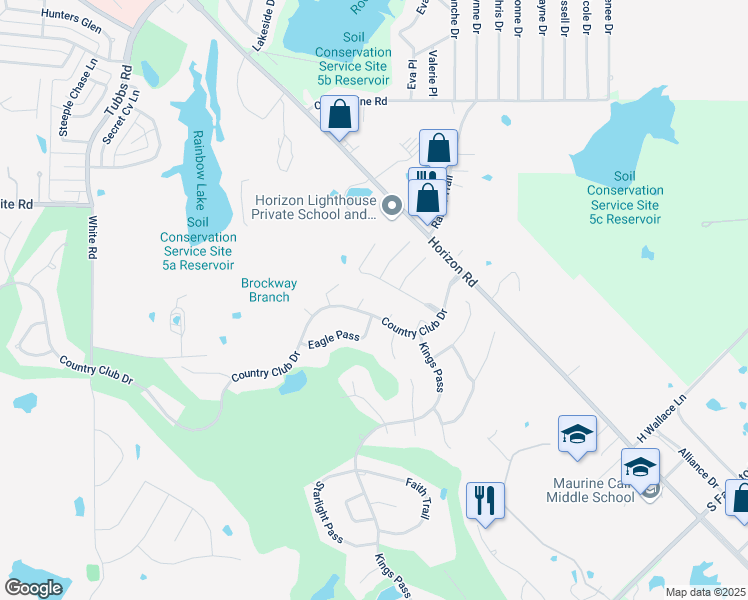 map of restaurants, bars, coffee shops, grocery stores, and more near 818 Country Club Drive in Heath
