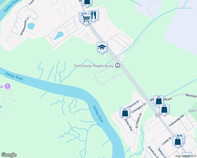 map of restaurants, bars, coffee shops, grocery stores, and more near 4435 Great Oak Drive in North Charleston