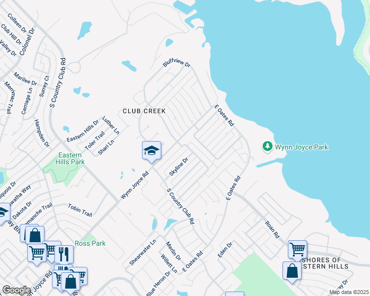 map of restaurants, bars, coffee shops, grocery stores, and more near 5902 Shadywood in Garland