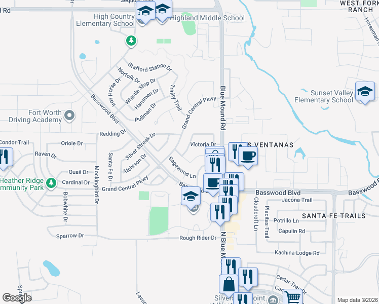 map of restaurants, bars, coffee shops, grocery stores, and more near 984 Union Drive in Saginaw