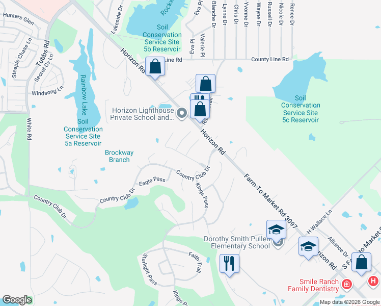 map of restaurants, bars, coffee shops, grocery stores, and more near 17 Wimbledon Court in Heath