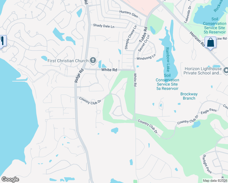 map of restaurants, bars, coffee shops, grocery stores, and more near 2401 Kathryn Drive in Heath