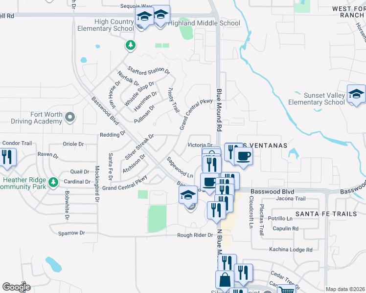 map of restaurants, bars, coffee shops, grocery stores, and more near 984 Union Drive in Saginaw