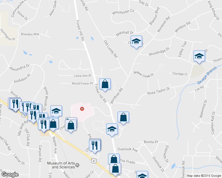 map of restaurants, bars, coffee shops, grocery stores, and more near 524 High Point North Road in Macon