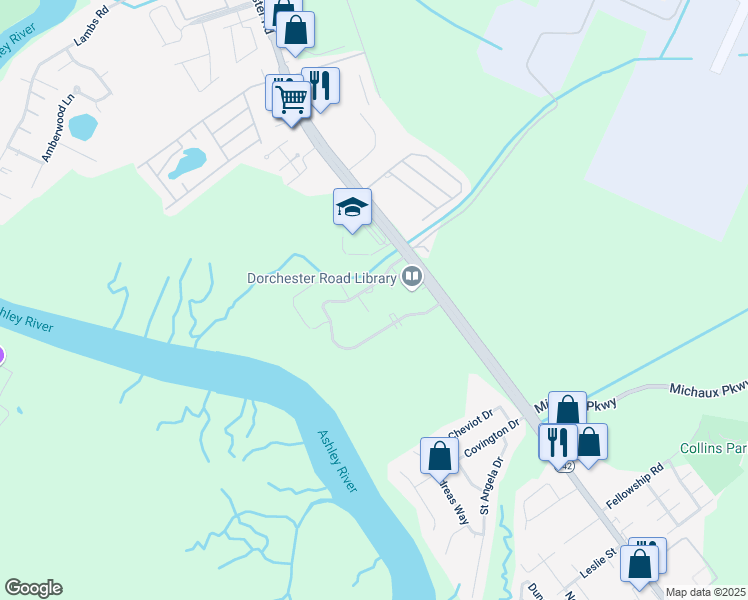 map of restaurants, bars, coffee shops, grocery stores, and more near 4342 Great Oak Drive in North Charleston