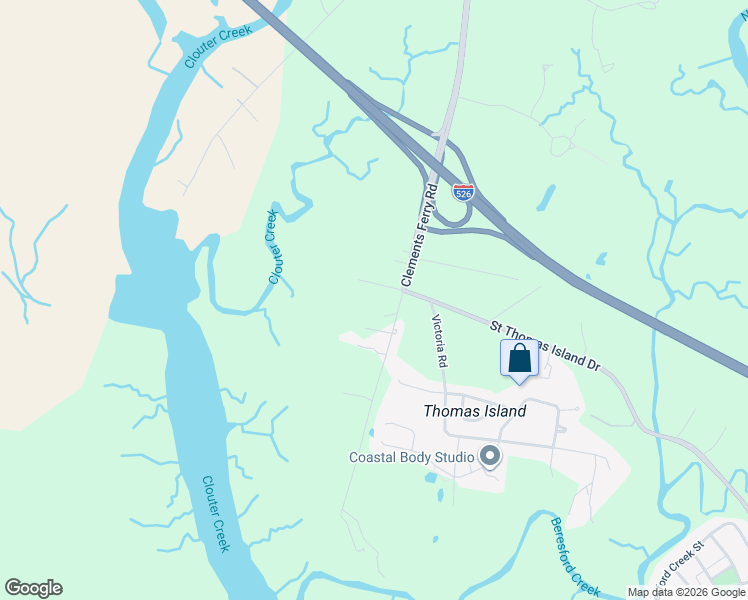 map of restaurants, bars, coffee shops, grocery stores, and more near 2852 Clements Ferry Road in Charleston