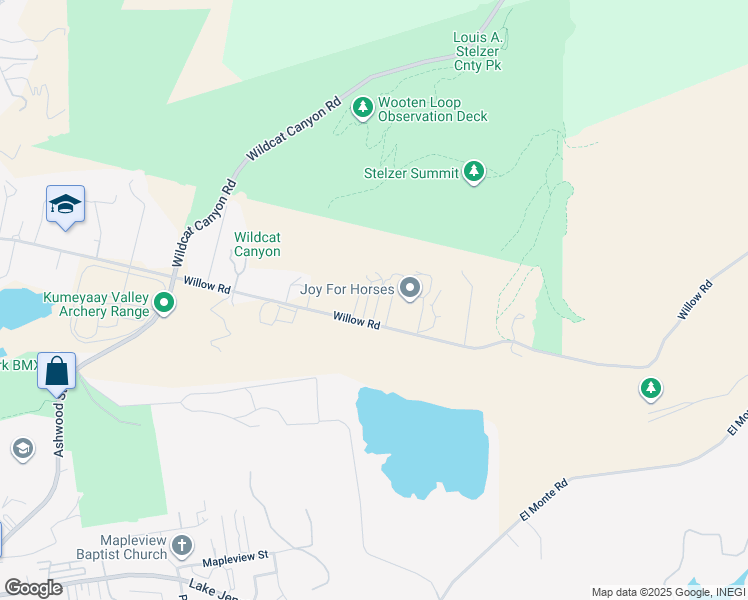 map of restaurants, bars, coffee shops, grocery stores, and more near 13508 Willow Road in Lakeside