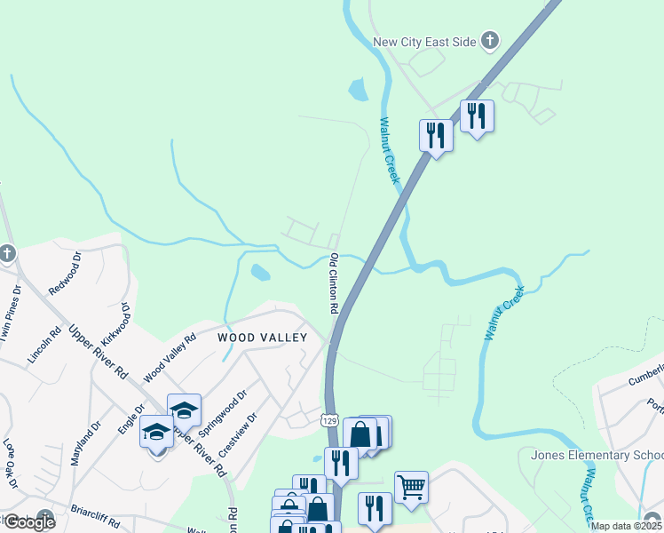 map of restaurants, bars, coffee shops, grocery stores, and more near 2001-2093 Old Clinton Road in Macon