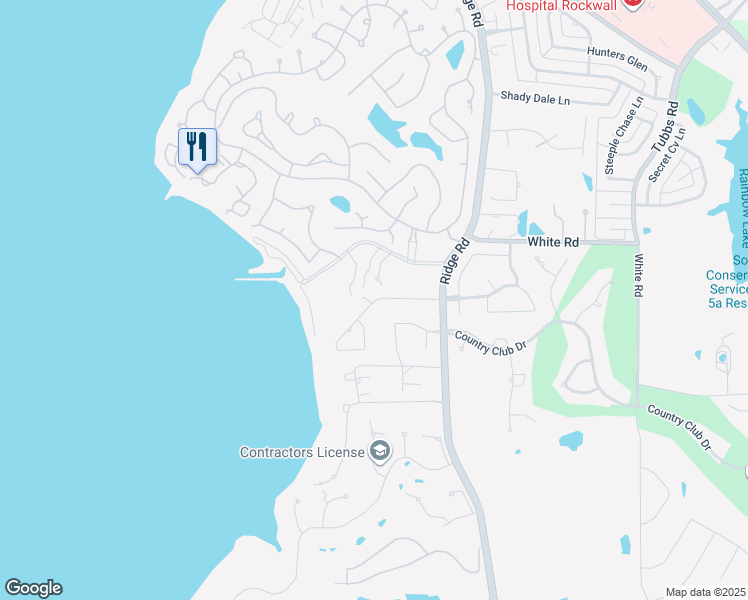 map of restaurants, bars, coffee shops, grocery stores, and more near 7A Lakeway Drive in Heath