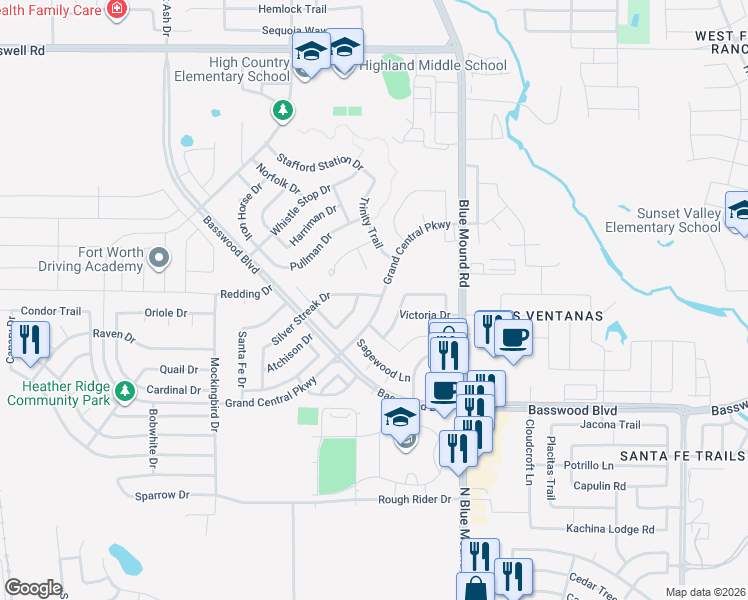 map of restaurants, bars, coffee shops, grocery stores, and more near 984 Union Drive in Saginaw