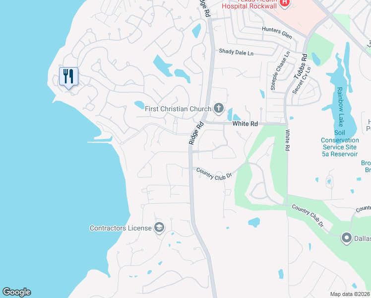 map of restaurants, bars, coffee shops, grocery stores, and more near 1 Lakeway Drive in Heath