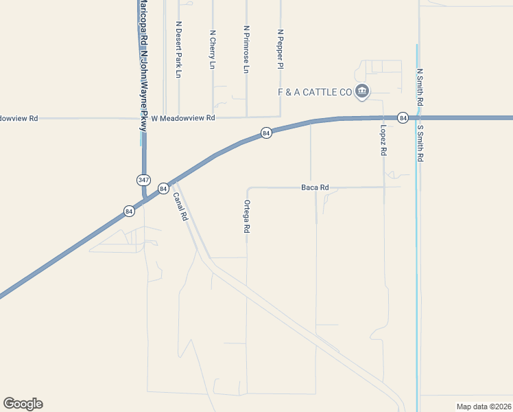 map of restaurants, bars, coffee shops, grocery stores, and more near 788 South Ortega Road in Maricopa