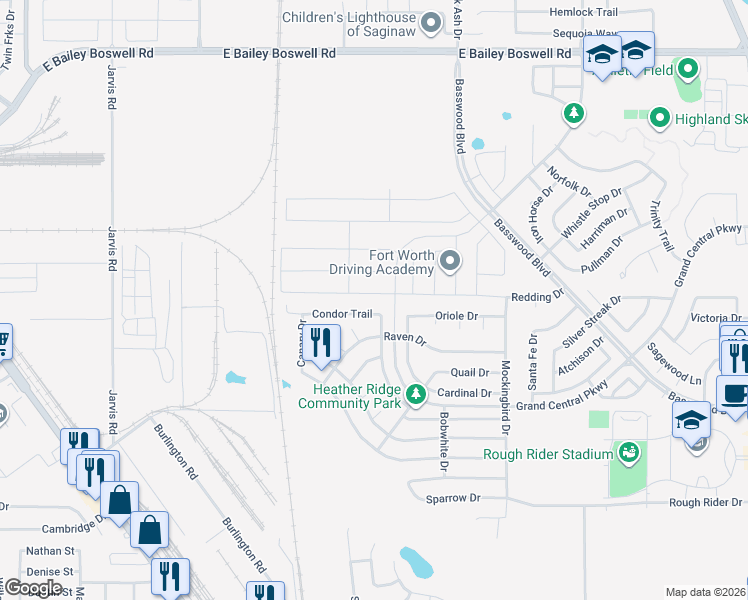 map of restaurants, bars, coffee shops, grocery stores, and more near 564 Redding Drive in Saginaw