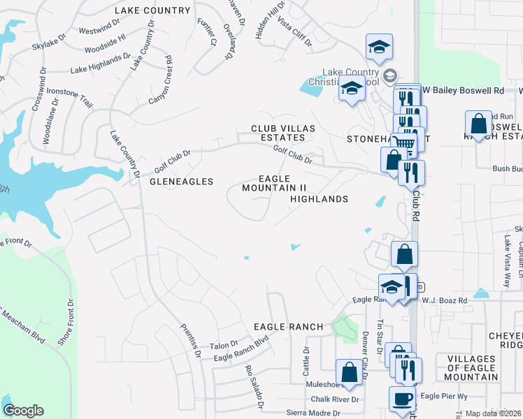 map of restaurants, bars, coffee shops, grocery stores, and more near in Fort Worth