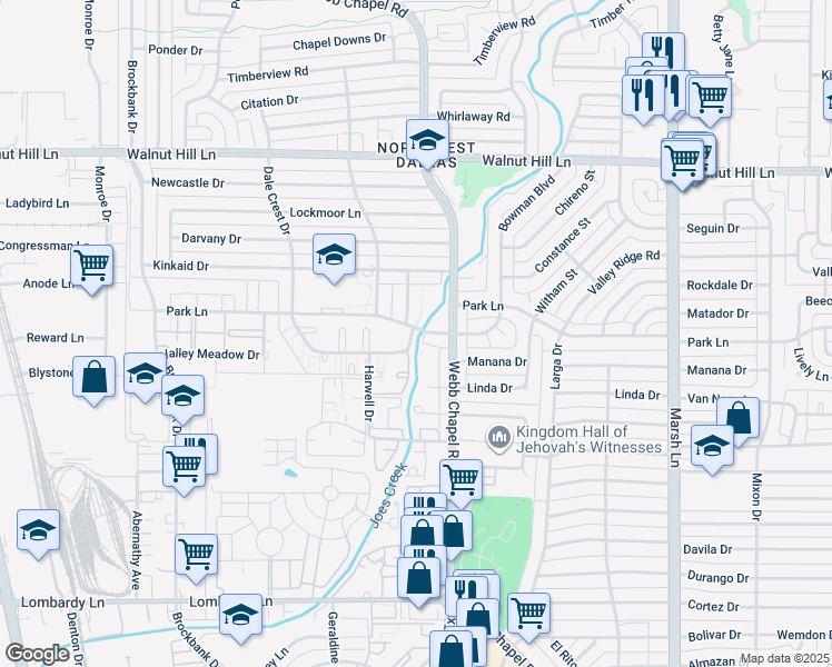 map of restaurants, bars, coffee shops, grocery stores, and more near in Dallas