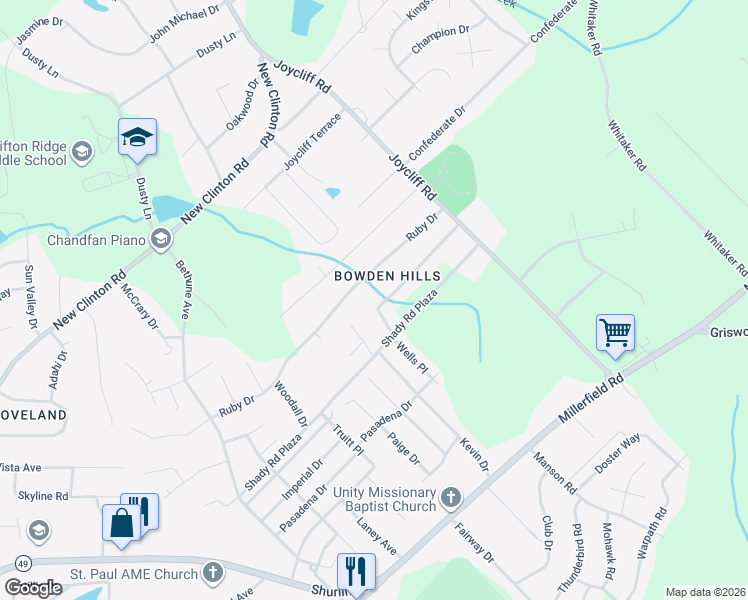 map of restaurants, bars, coffee shops, grocery stores, and more near 156 Joe Lynn Dr in Macon