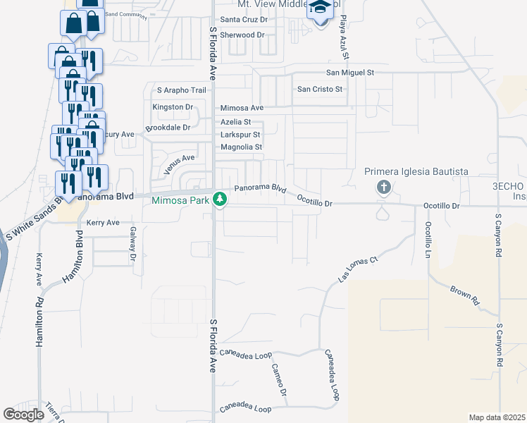 map of restaurants, bars, coffee shops, grocery stores, and more near 940 Sierra Verde in Alamogordo