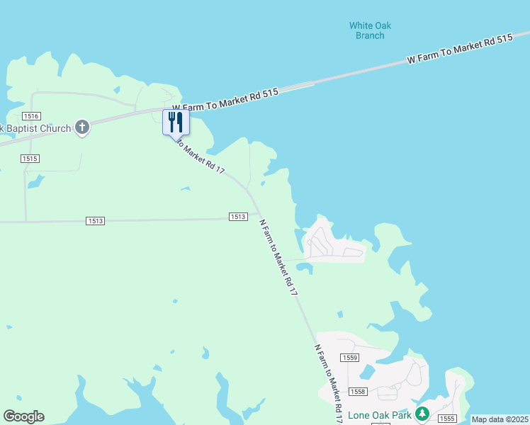 map of restaurants, bars, coffee shops, grocery stores, and more near 5004 Farm to Market Road 17 in Alba