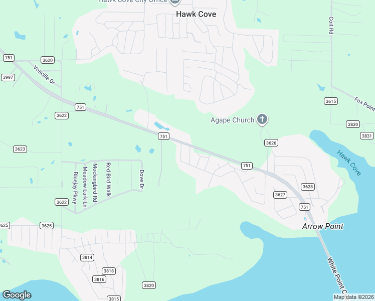 map of restaurants, bars, coffee shops, grocery stores, and more near 9656 Farm to Market Road 751 in Quinlan