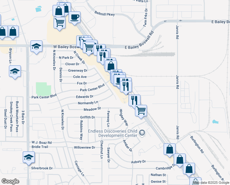 map of restaurants, bars, coffee shops, grocery stores, and more near 1024 Georgian Road East in Saginaw
