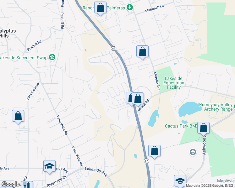 map of restaurants, bars, coffee shops, grocery stores, and more near 43 Calle Del Cielo in Lakeside