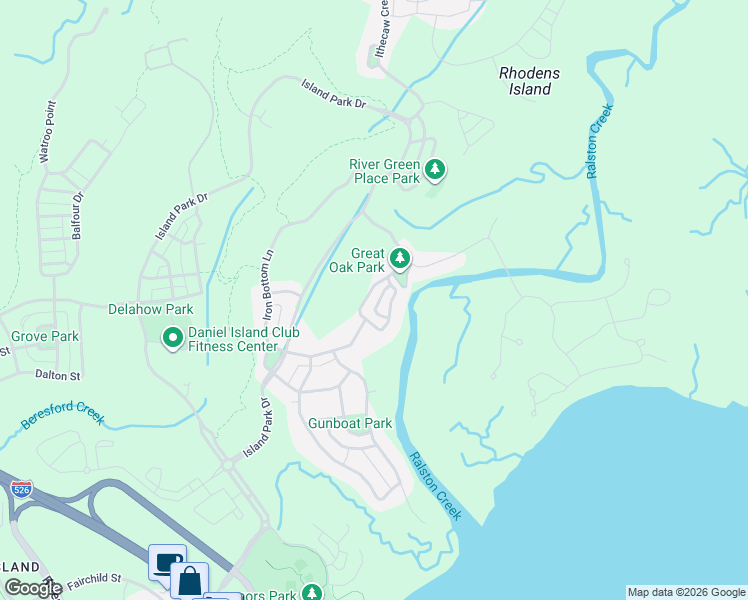 map of restaurants, bars, coffee shops, grocery stores, and more near 440 Creek Landing Street in Charleston