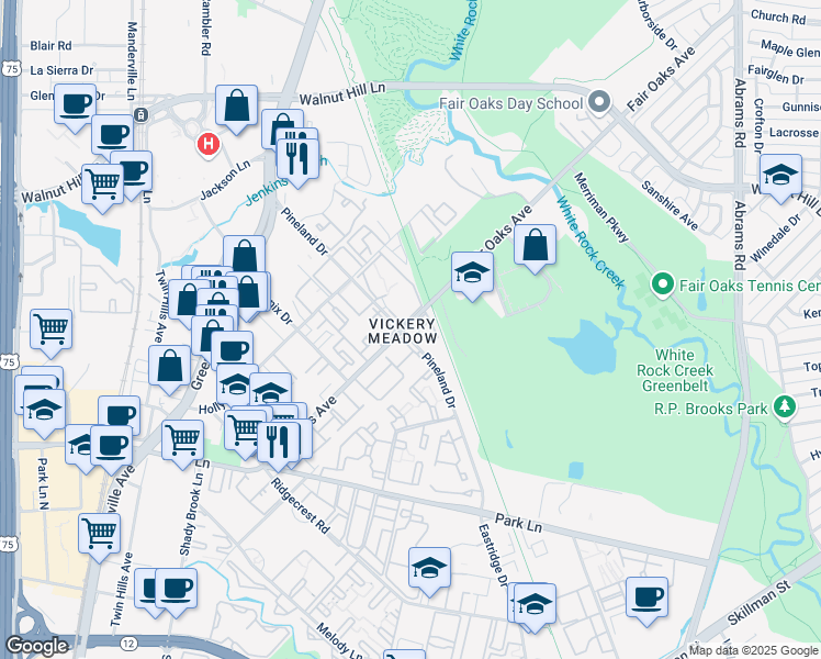 map of restaurants, bars, coffee shops, grocery stores, and more near in Dallas