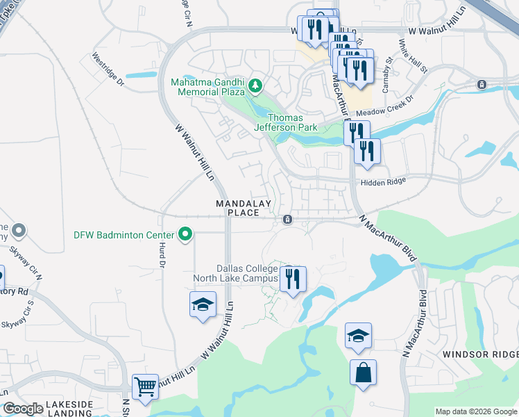 map of restaurants, bars, coffee shops, grocery stores, and more near 1214 Saint Monet Drive in Irving