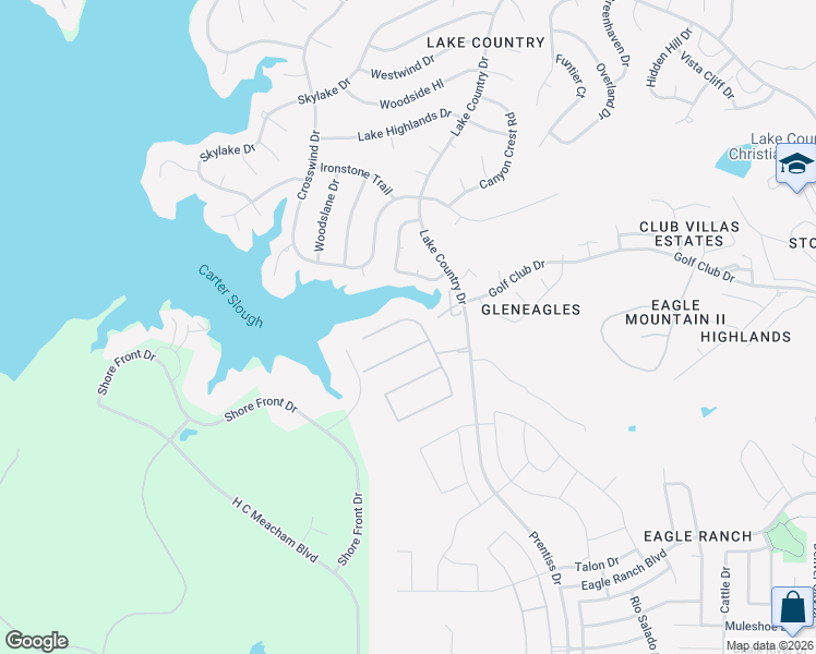 map of restaurants, bars, coffee shops, grocery stores, and more near 8501 Waterfront Court in Fort Worth