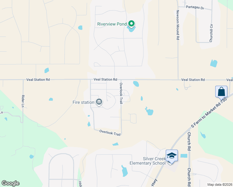 map of restaurants, bars, coffee shops, grocery stores, and more near 123 Overlook Trail in Azle