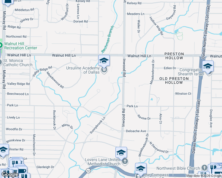 map of restaurants, bars, coffee shops, grocery stores, and more near 5035 Lakehill Court in Dallas