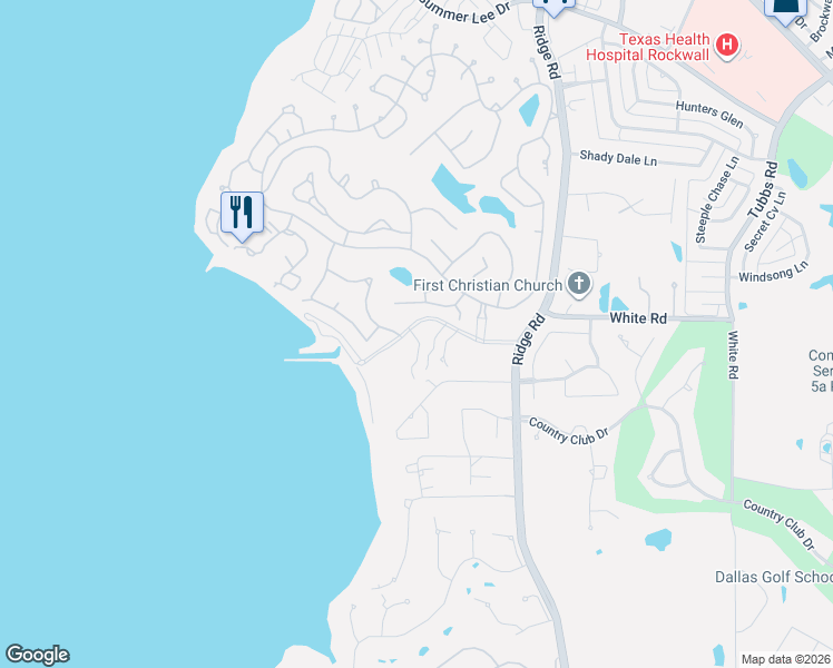 map of restaurants, bars, coffee shops, grocery stores, and more near 132 Henry M Chandler Drive in Rockwall