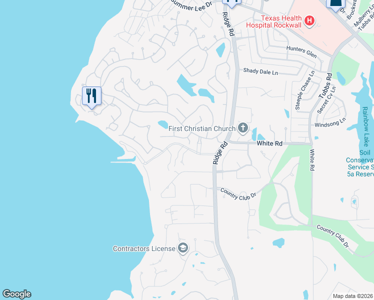map of restaurants, bars, coffee shops, grocery stores, and more near 107 Henry Chandler Drive in Rockwall