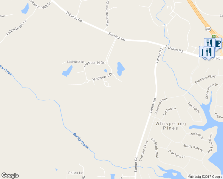 map of restaurants, bars, coffee shops, grocery stores, and more near 437 Leamington Ln in Macon