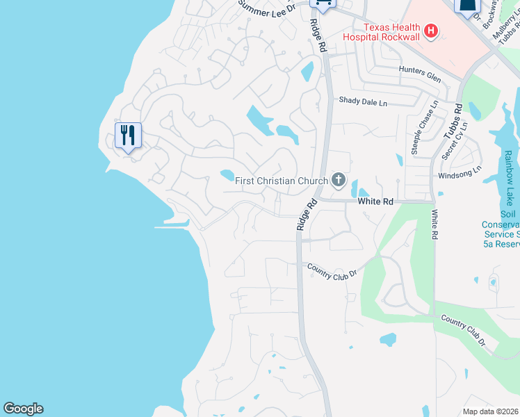 map of restaurants, bars, coffee shops, grocery stores, and more near 111 Henry M Chandler Drive in Rockwall