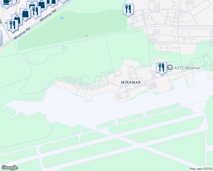map of restaurants, bars, coffee shops, grocery stores, and more near 8671 Sidewinder Road in San Diego
