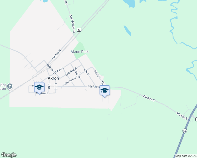 map of restaurants, bars, coffee shops, grocery stores, and more near 33 9th Street in Akron