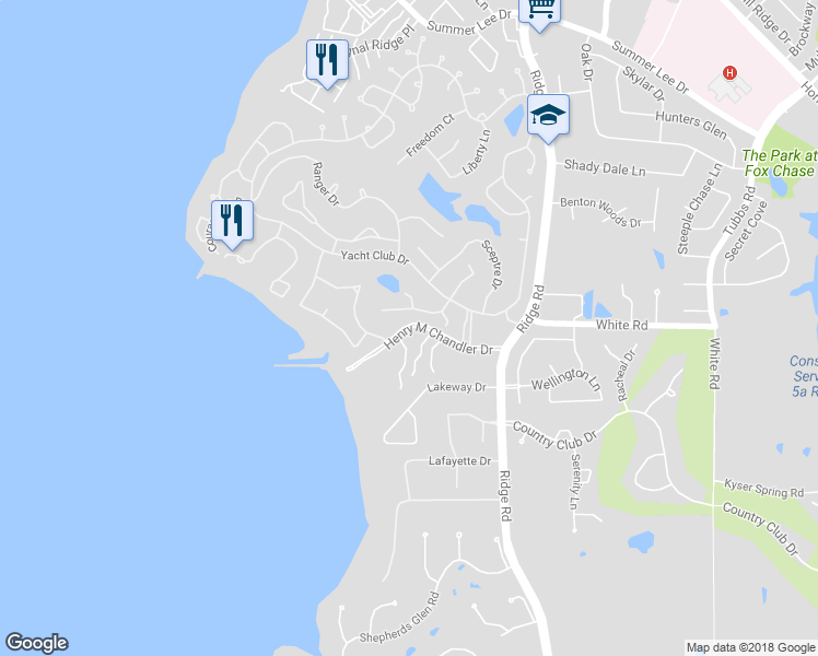 map of restaurants, bars, coffee shops, grocery stores, and more near 217 Henry M Chandler Drive in Rockwall